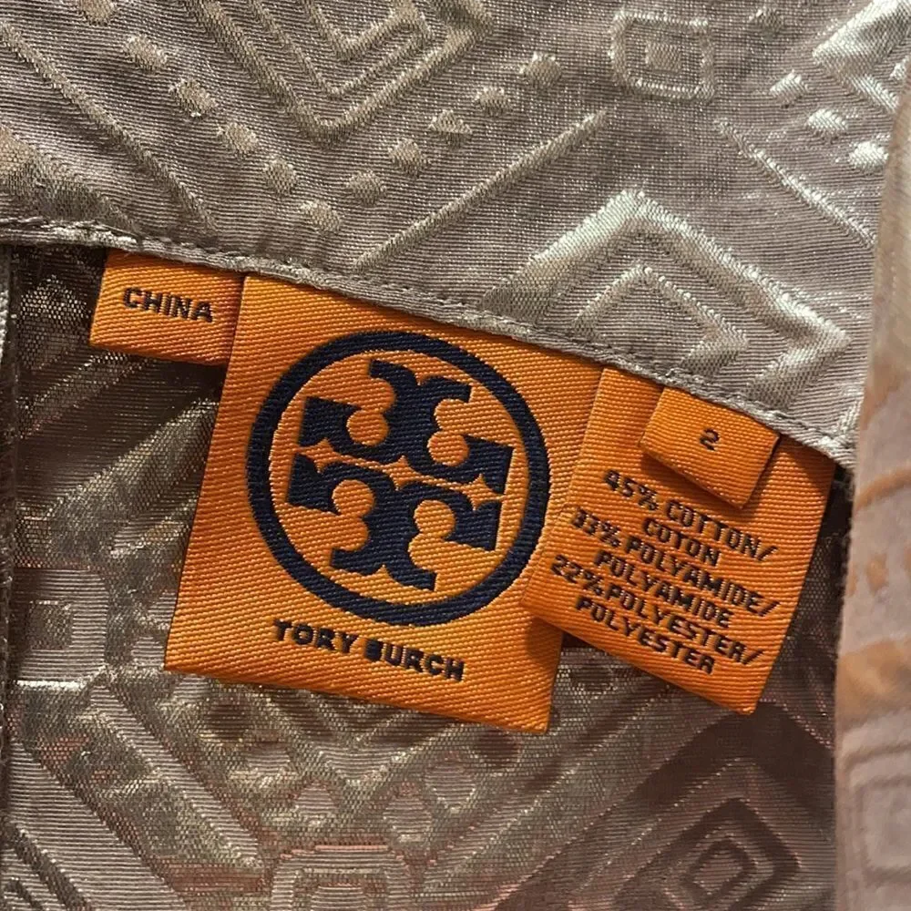 Tory Burch Silver Jewel Neck Sheath Dress